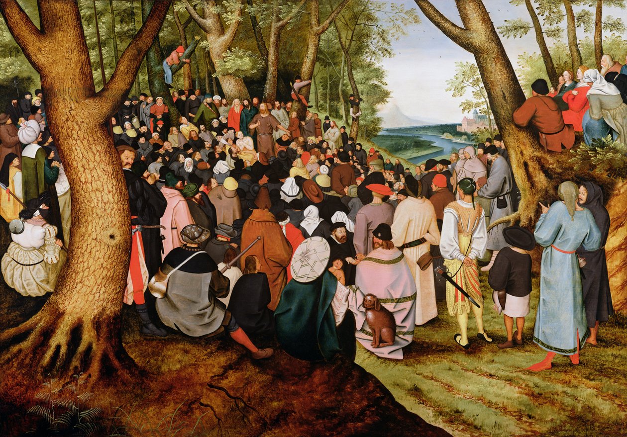 Landskab med Johannes Døberens prædiken af Pieter Brueghel the Younger