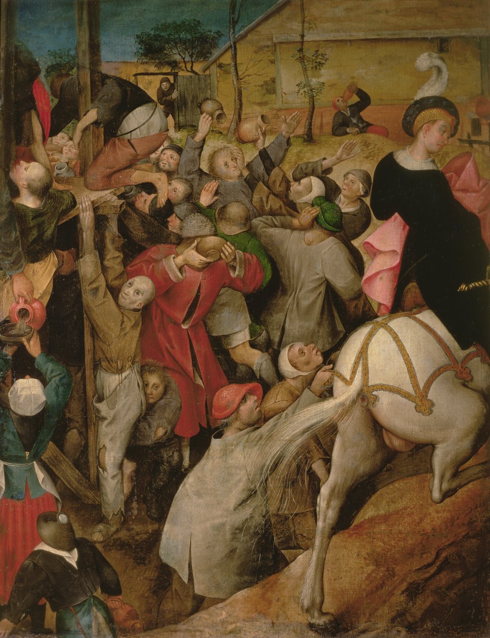 St. Martins fest (tempera på lærred) (detaljer) af Pieter Brueghel the Younger