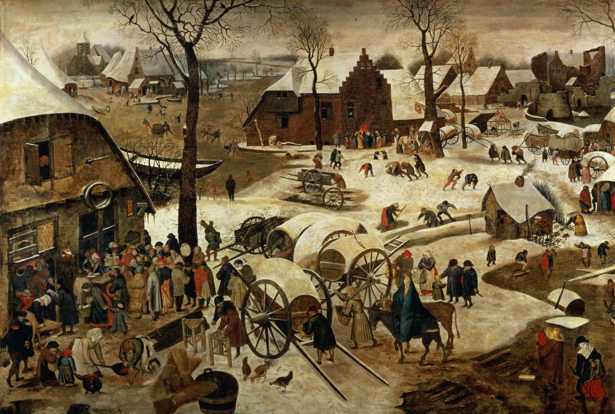 Betalingen af tienden eller folketællingen i Betlehem (for detaljer se 89722) af Pieter Brueghel the Younger