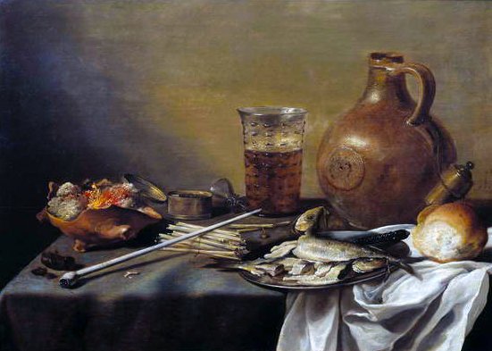 Stilleben med et glas øl, 1644 af Pieter Claesz