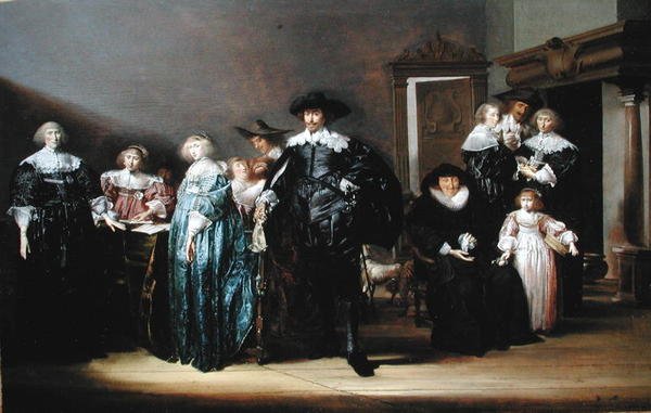 Et portræt af familien Twent i et interiør, 1633 af Pieter Codde