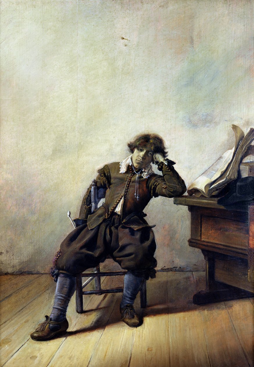 En ung Student i sit Studium eller, Rygeren, ca. 1630-33 af Pieter Codde
