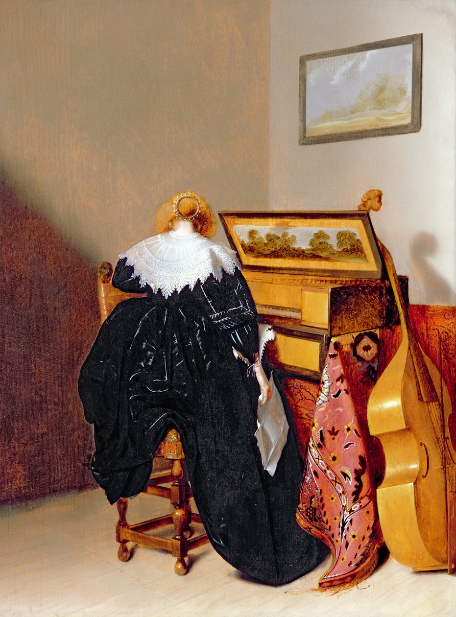 Dame siddende af en jomfru af Pieter Codde