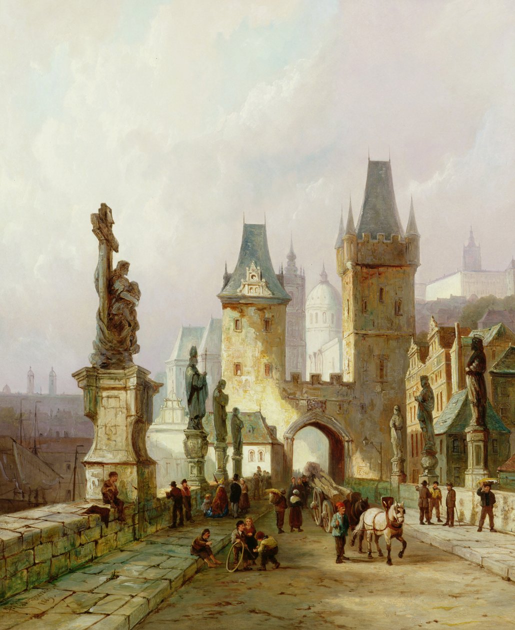 Karlsbroen, Prag af Pieter Cornelis Dommerson