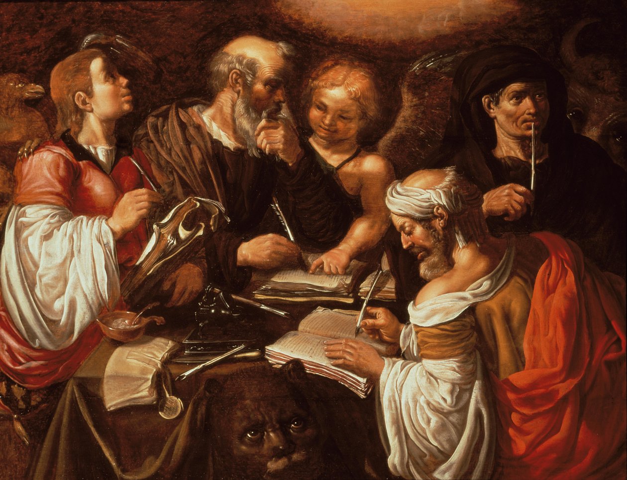 De fire evangelister og deres symboler af Pieter Lastman