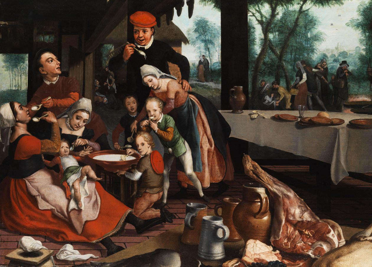 Familie spiser sammen af Pieter Pietersz the Elder