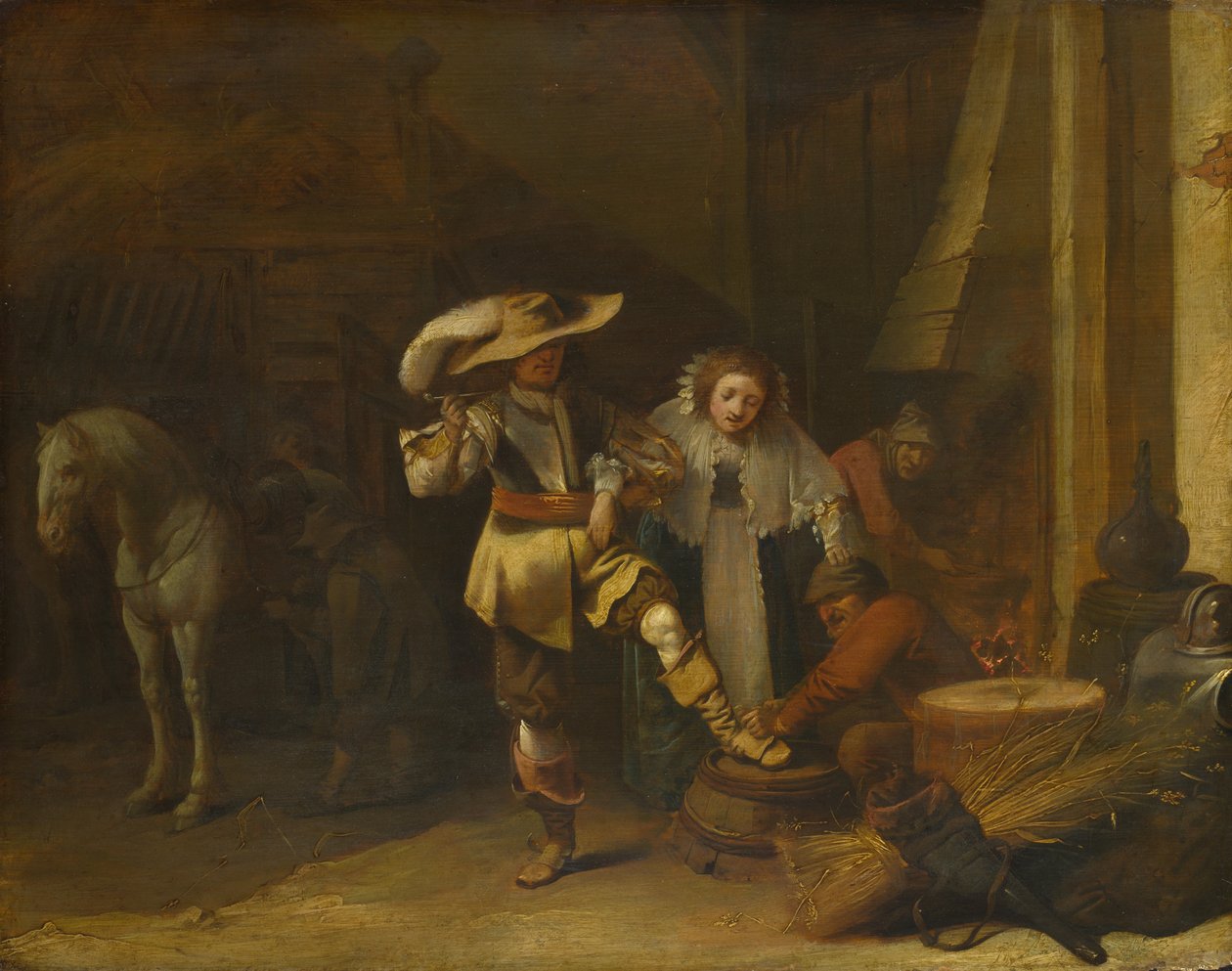 En mand og en kvinde i en stalgård af Pieter Jansz. Quast