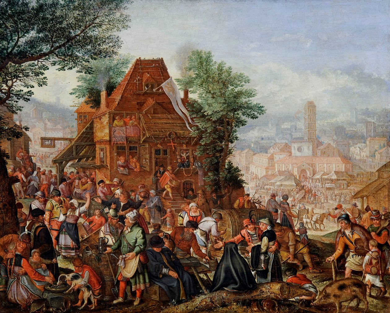 Fest på årsdagen for en kirkelig fond af Pieter Stevens