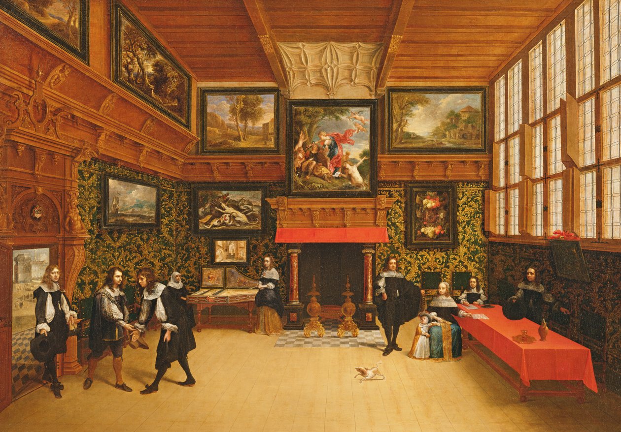 En gentleman, der modtager en gæst, 1650 af Pieter and Coques, Gonzales Neefs II