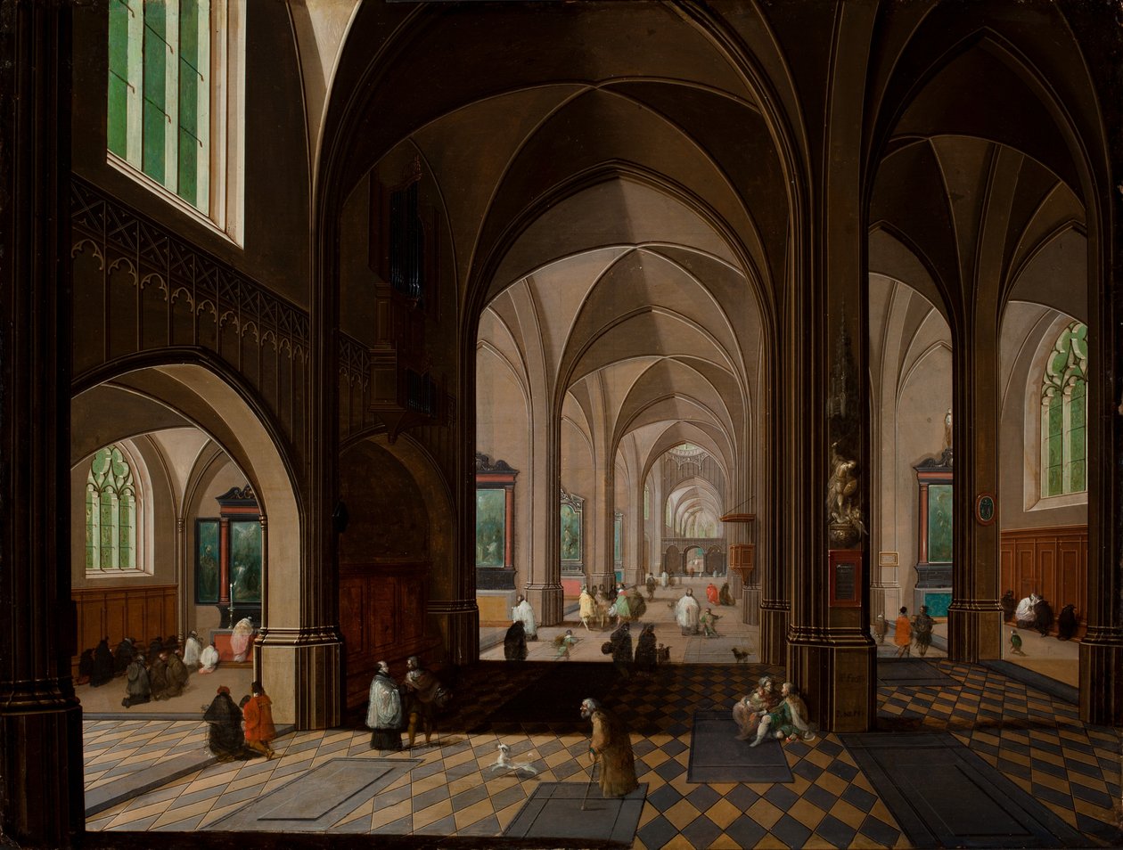 Kirkens interiør af Pieter the Younger Neeffs