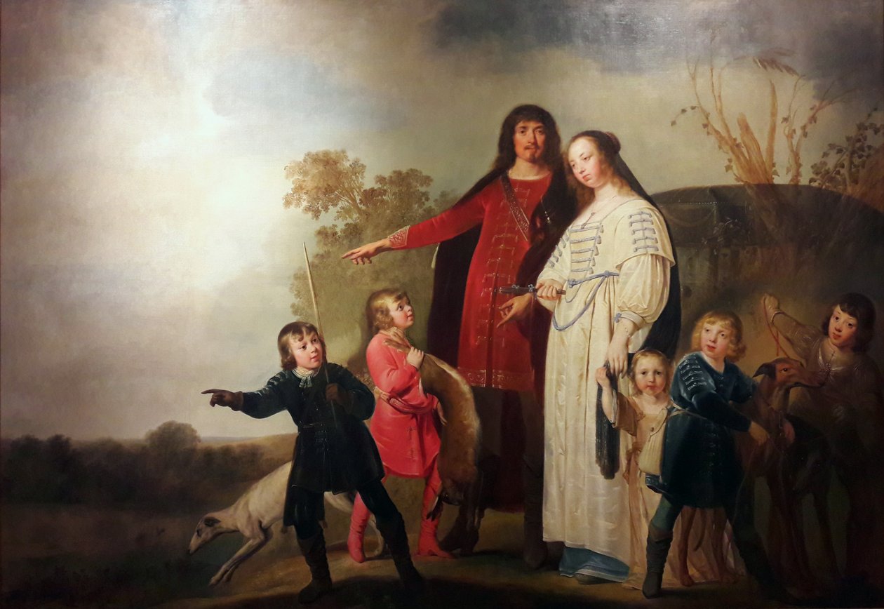 Familieportræt i et landskab af Pieter Fransz de Grebber
