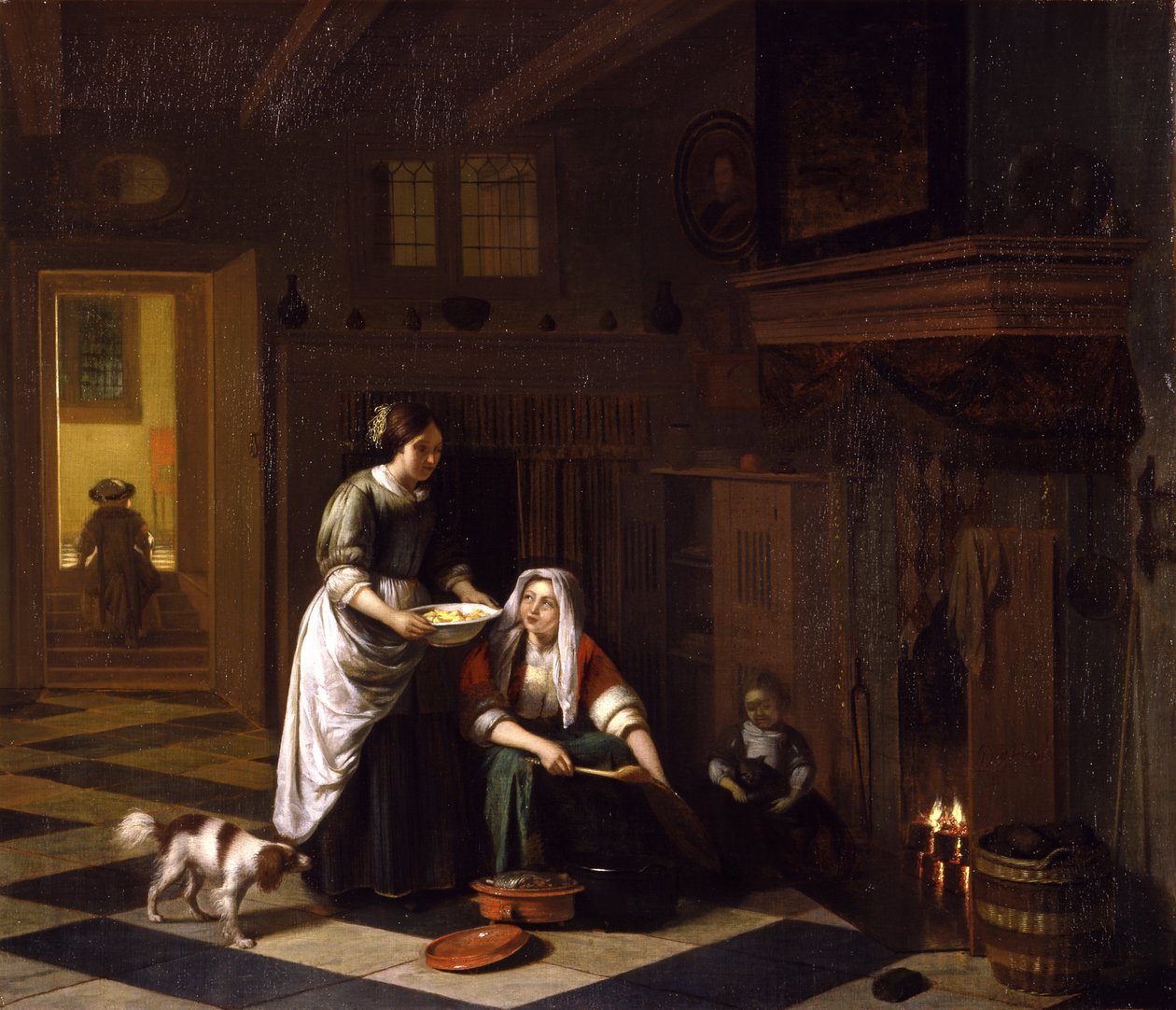 Ildstedet af Pieter de Hooch