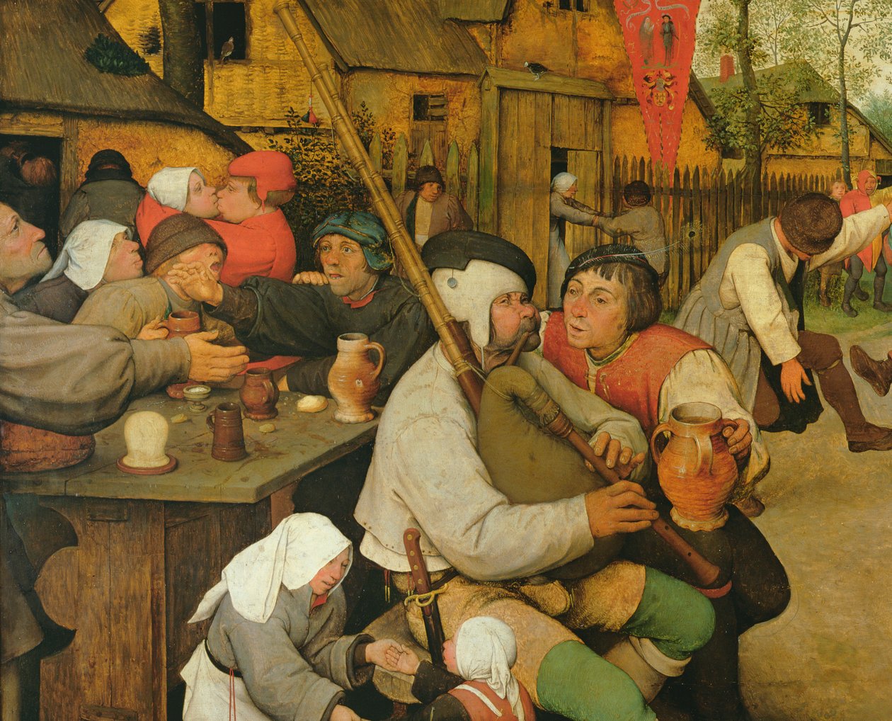 Bondedans, 1568 olie på paneldetalje af 68947 og 186442 af Pieter Bruegel the Elder