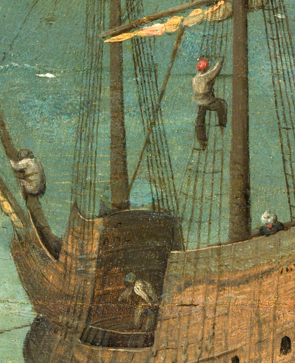 Detalje af skibsrigningen fra Babelstårnet, 1563 af Pieter Bruegel the Elder