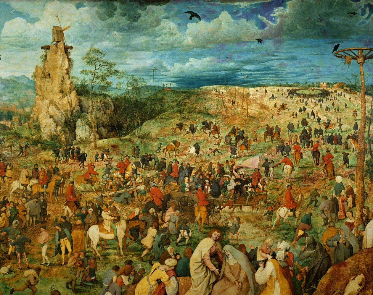 The Road to Calvary, 1564 olie på paneldetalje af 186439 af Pieter Bruegel the Elder