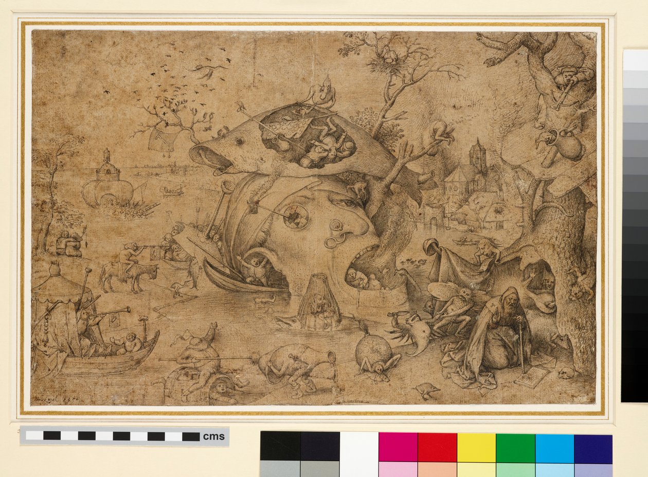 The Temptation of St. Anthony, 1556 (pen og indisk blæk på papir) af Pieter Bruegel the Elder