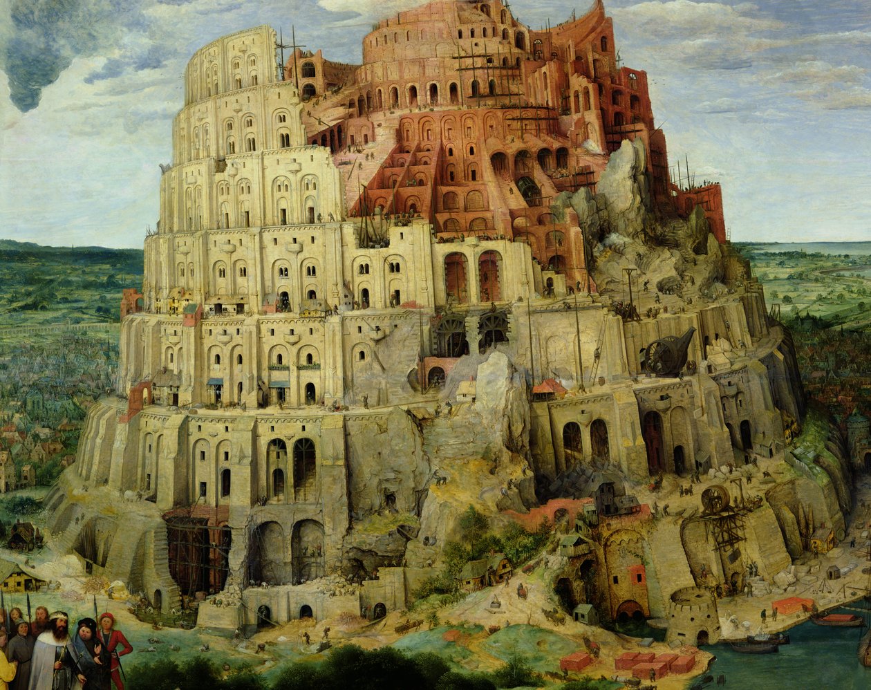 Tower of Babel, 1563 olie på panel detalje af 345 af Pieter Bruegel the Elder