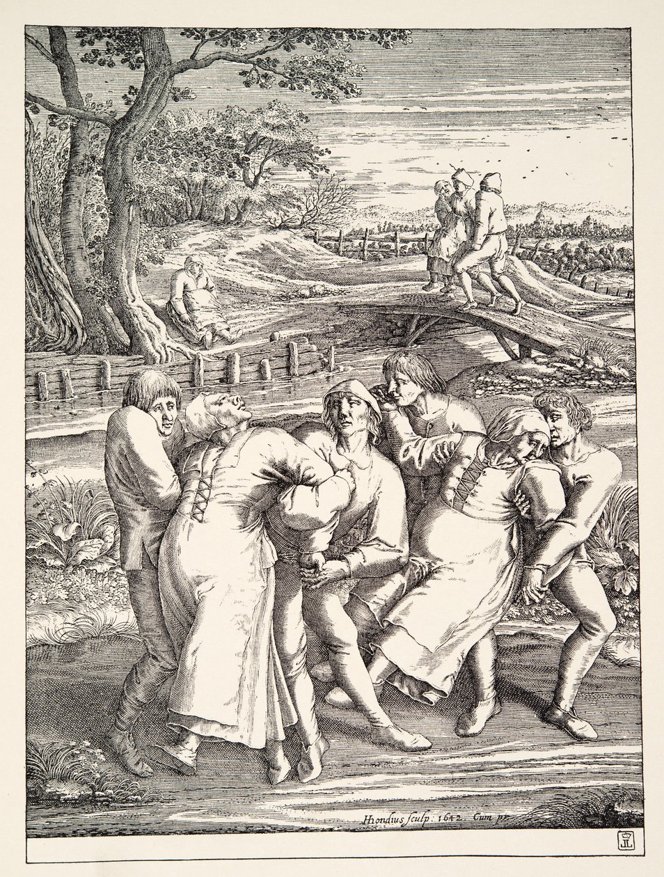 To grupper af bønder efter pilgrimsfærden til epilepsi, ca. 1642 af Pieter Bruegel the Elder