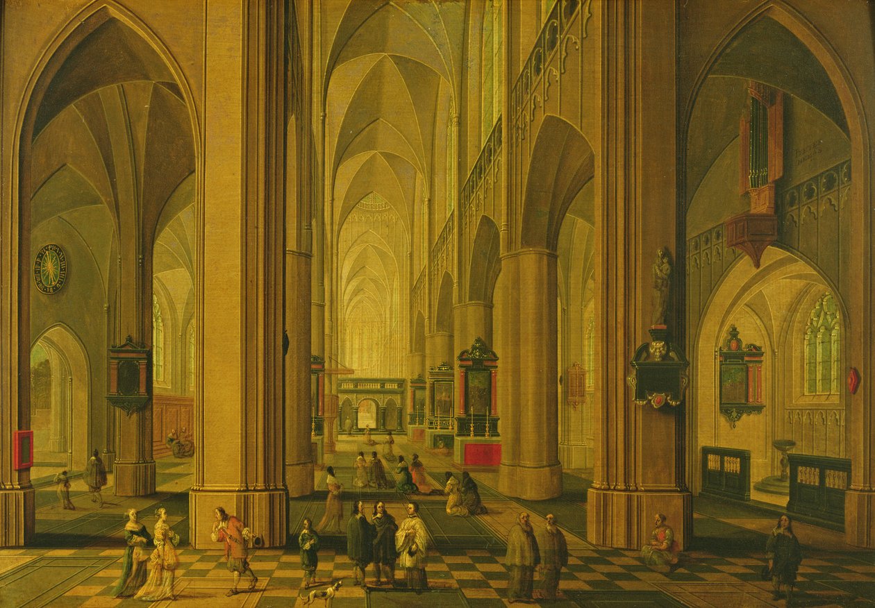 Interiør af en kirke i Antwerpen, ca. 1660 af Pieter the Elder Neeffs