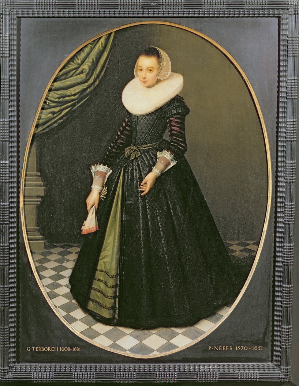 Ovalt portræt af en dame af Pieter the Elder Neefs