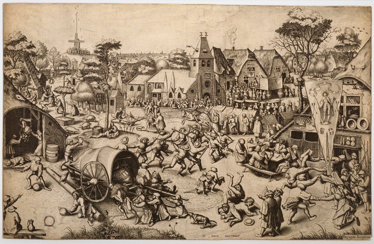 The Fair on St. Georges Day, ca. 1559-60 (ætsning og gravering, 1. stat) af Pieter the Elder after Bruegel