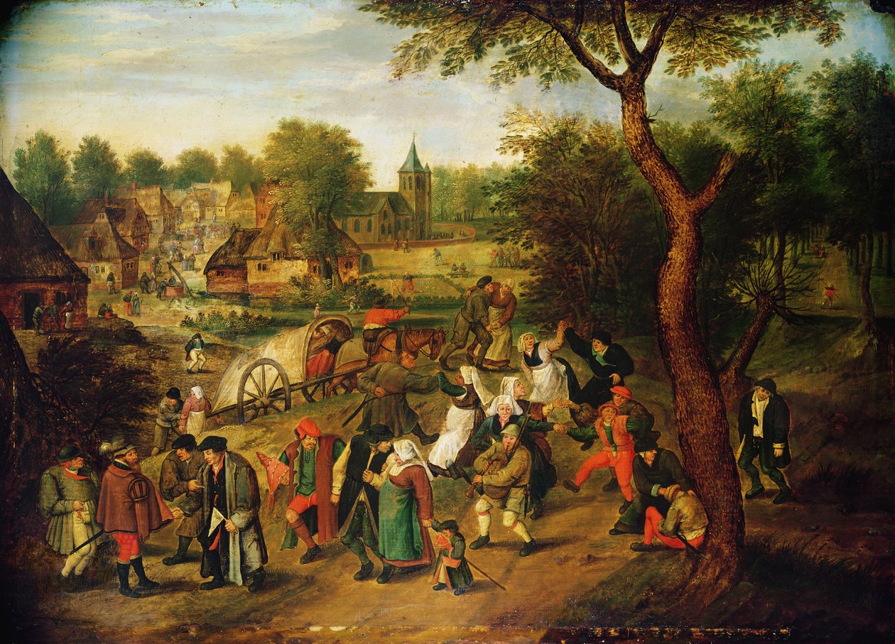En scene i udkanten af en landsby af Pieter Brueghel the Younger