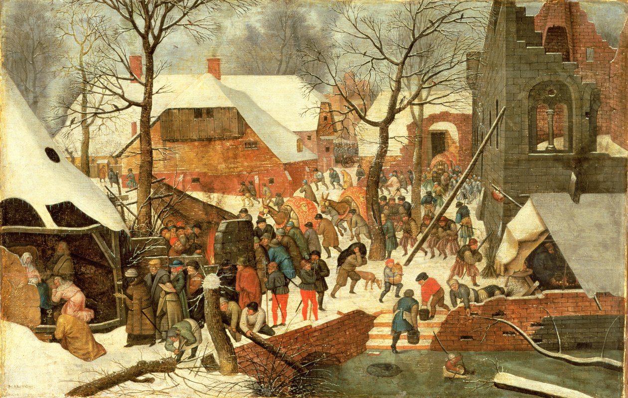 The Adoration of the Magi (olie på lærred overført fra panel) (se også 15802 og 69449) af Pieter Brueghel the Younger