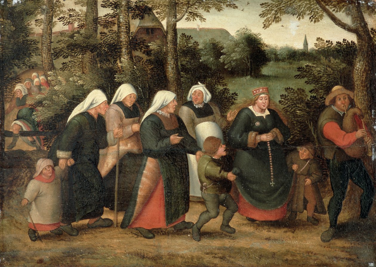 Brudens procession (se 198004) af Pieter Brueghel the Younger
