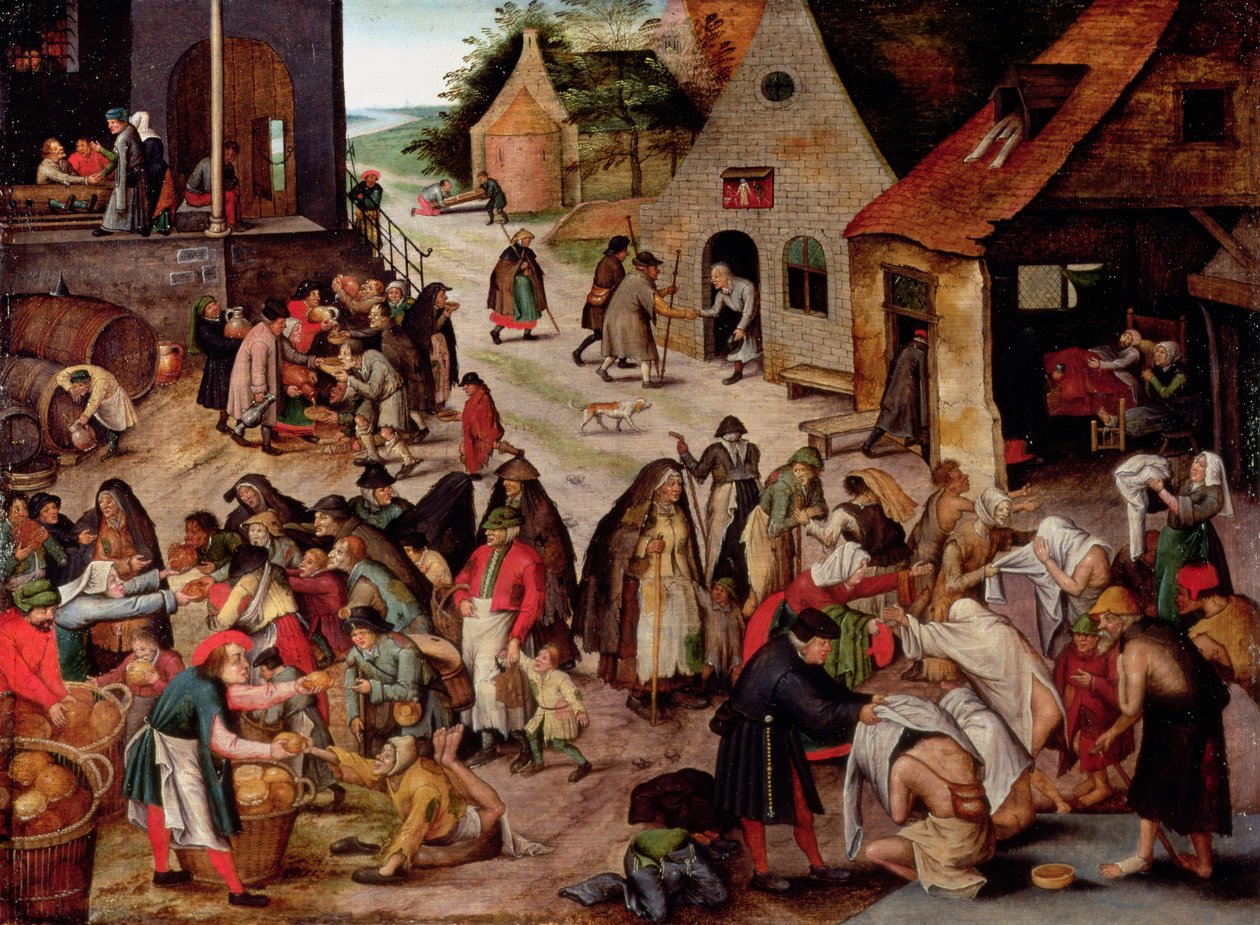 De syv næstekærlighedshandlinger (panel) af Pieter Brueghel the Younger