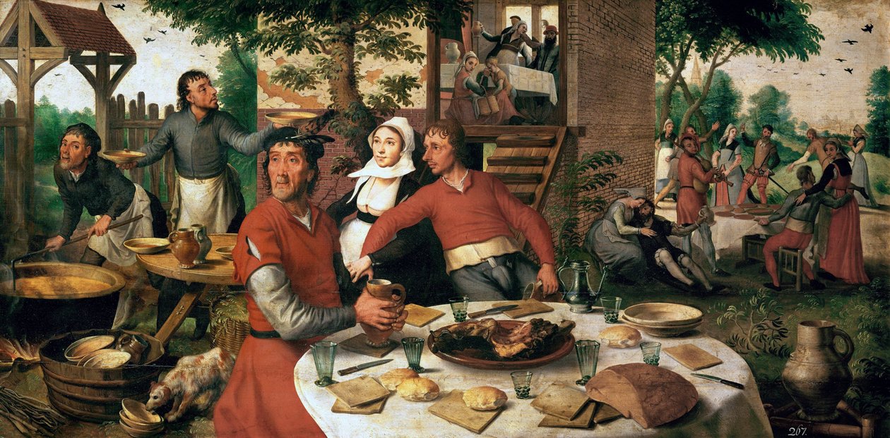 Fete villageoise - Landsbyfest - Pieter Aertsen (1508-1575). olie på træ af Pieter Aertsen