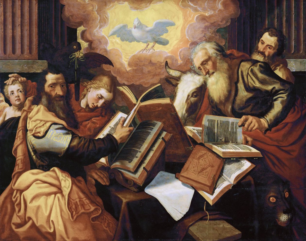 De fire evangelister - Pieter Aertsen, dit Lange Pier (1508-1575). Olie på træ, ca 1560-1565. Mål: 113x143 cm. Kunsthistorisk museum, Vienne af Pieter Aertsen