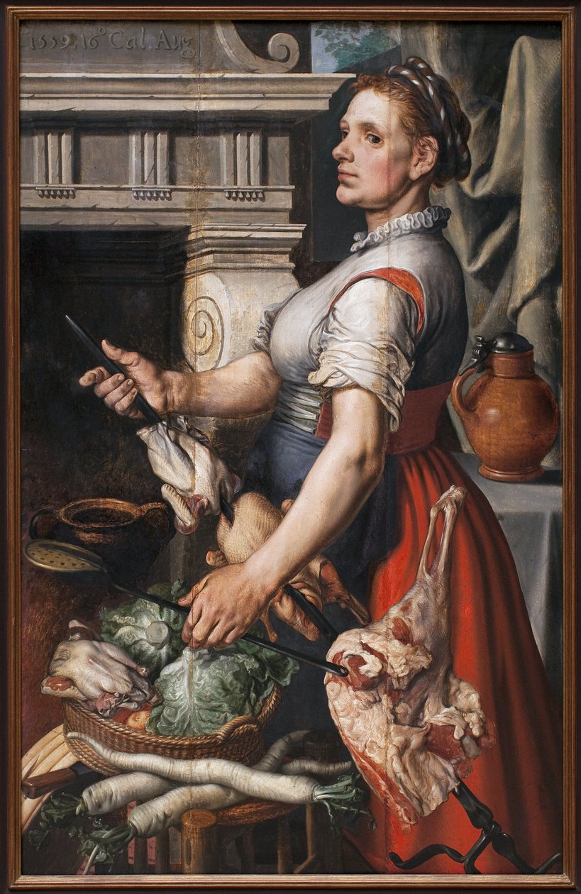 Kokken. Maleri af Pieter Aertsen (1507 eller 1508-1575), olie på træ af Pieter Aertsen