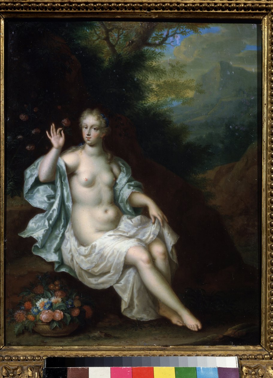 ""Portræt af Nymph Flore"" (Flora) Maleri af Pieter Born (Borm) (1650-1682) Private samlinger fra det 17. århundrede af Pushkin-museet, Moskva af Pieter Borm
