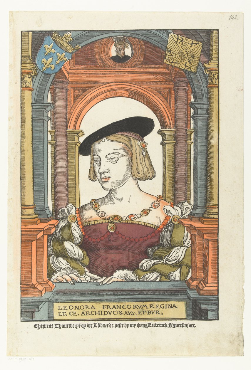 Portræt af Eleanor af Østrig (1498-1558) af Pieter (circle of) Coecke van Aelst