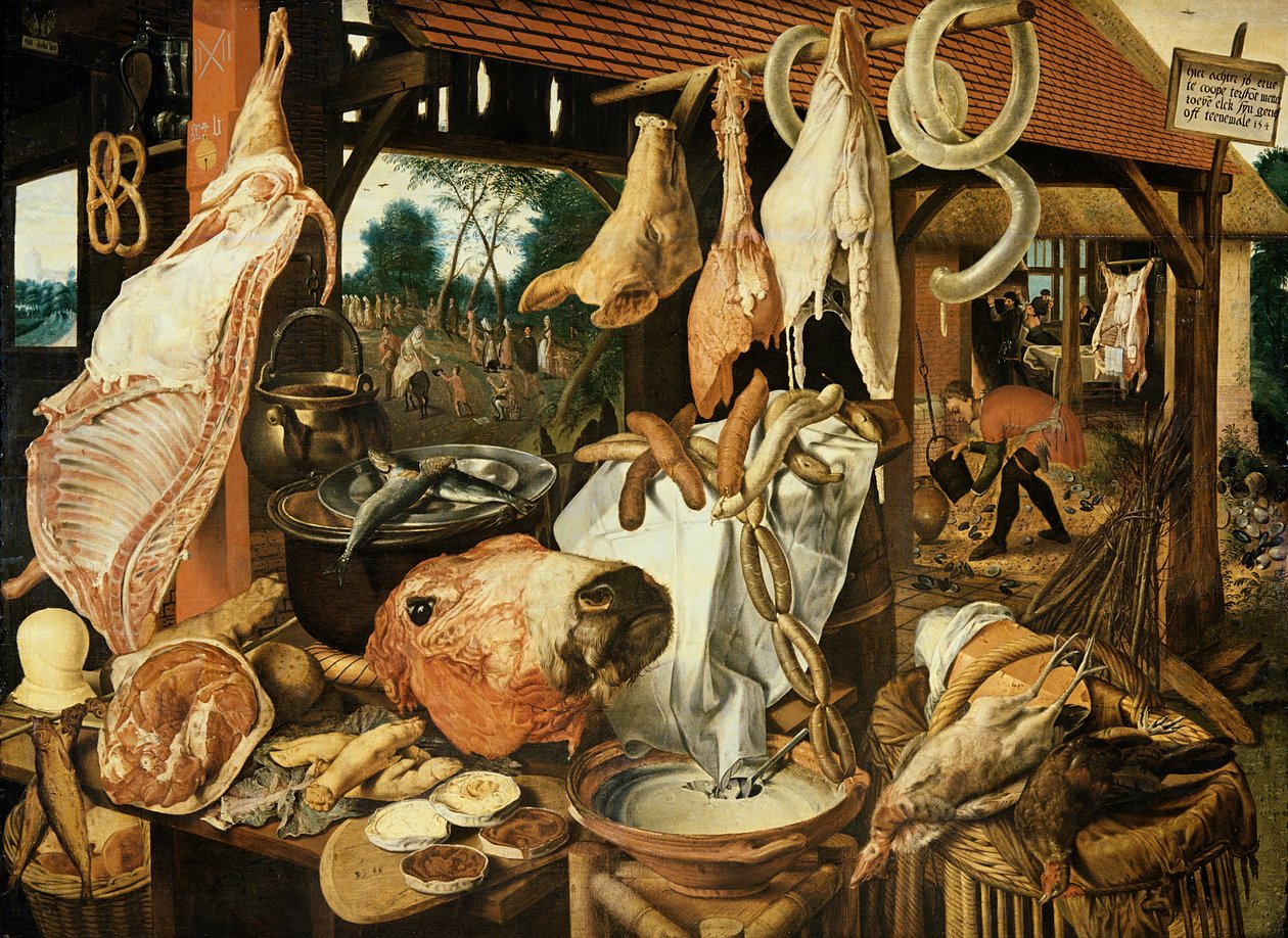 Flyvning til Egypten, (Kødmarkedet), 1551 af Pieter Aertsen