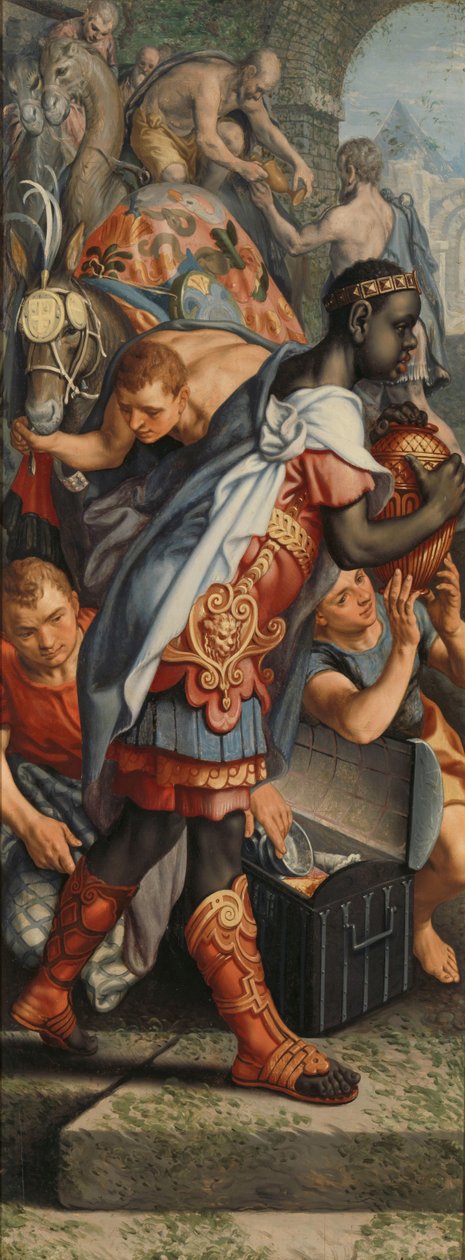 Vinge af en altertavle med tilbedelse af Magi, på bagsiden er Præsentation i templet af Pieter Aertsen