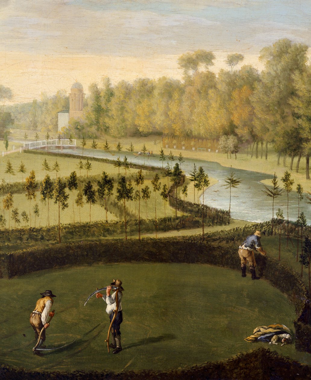The Gardens at Chiswick House from the West (detalje af 369420) (olie på panel) af Pieter Andreas Rysbrack