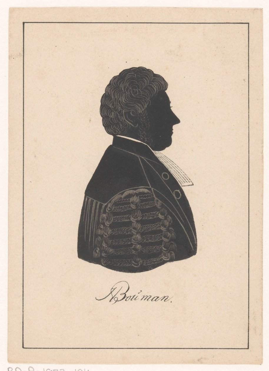 Silhuetportræt af Herman Bouman af Pieter Barbiers (IV) (possibly)