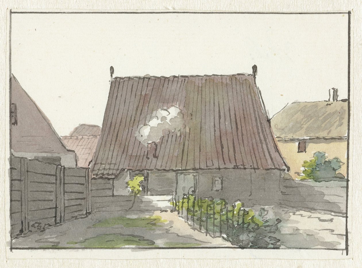 Hus med baghave af Pieter Bartholomeusz. Barbiers