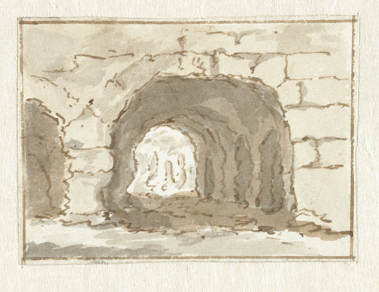 Romersk mur med bue af Pieter Bartholomeusz. Barbiers