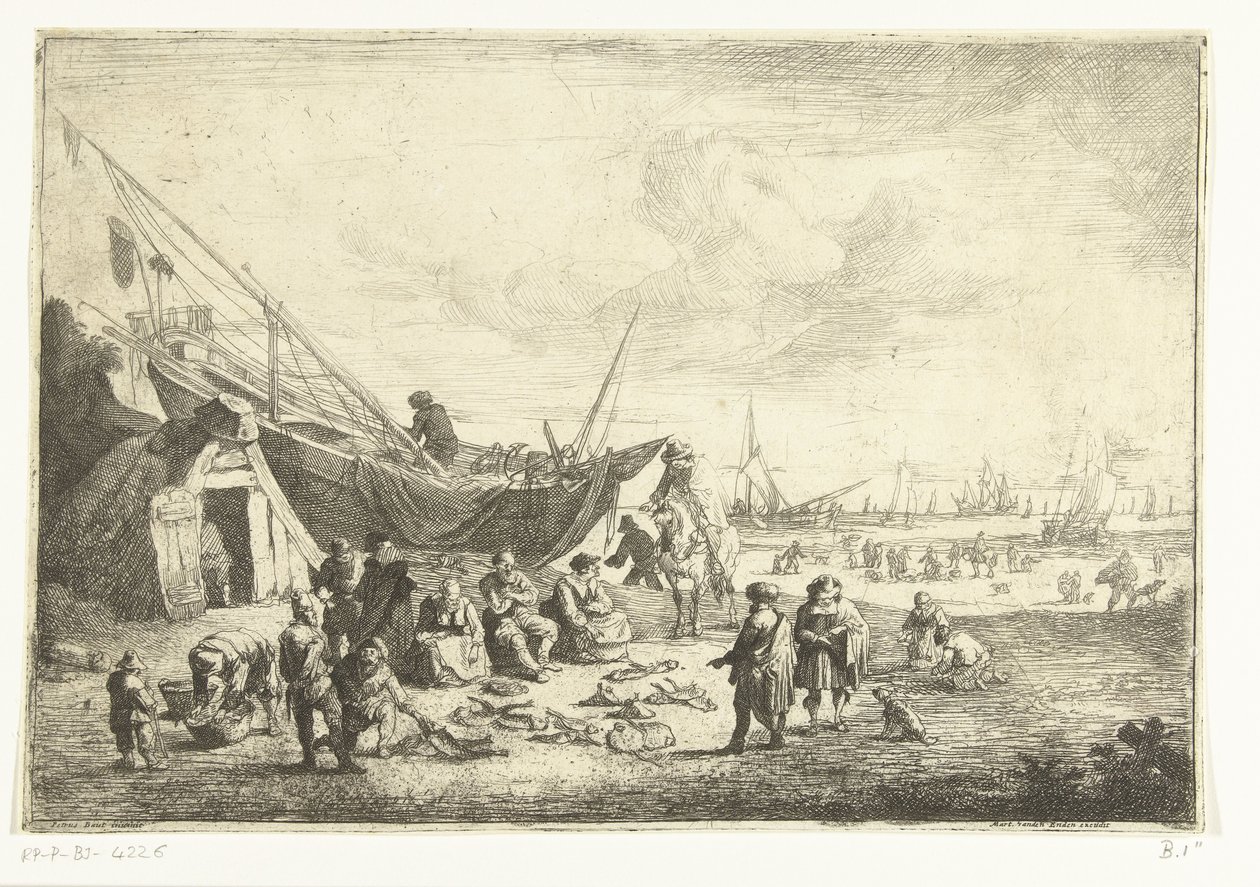 Fiskemarked i Scheveningen af Pieter Bout