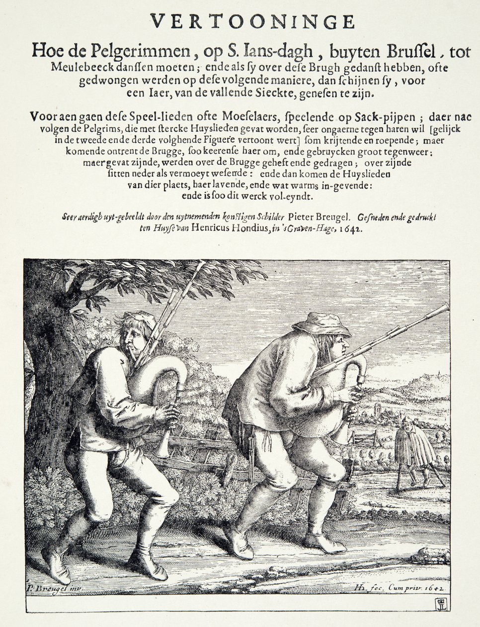 Sækkepiberne, ca. 1642 af Pieter Bruegel the Elder