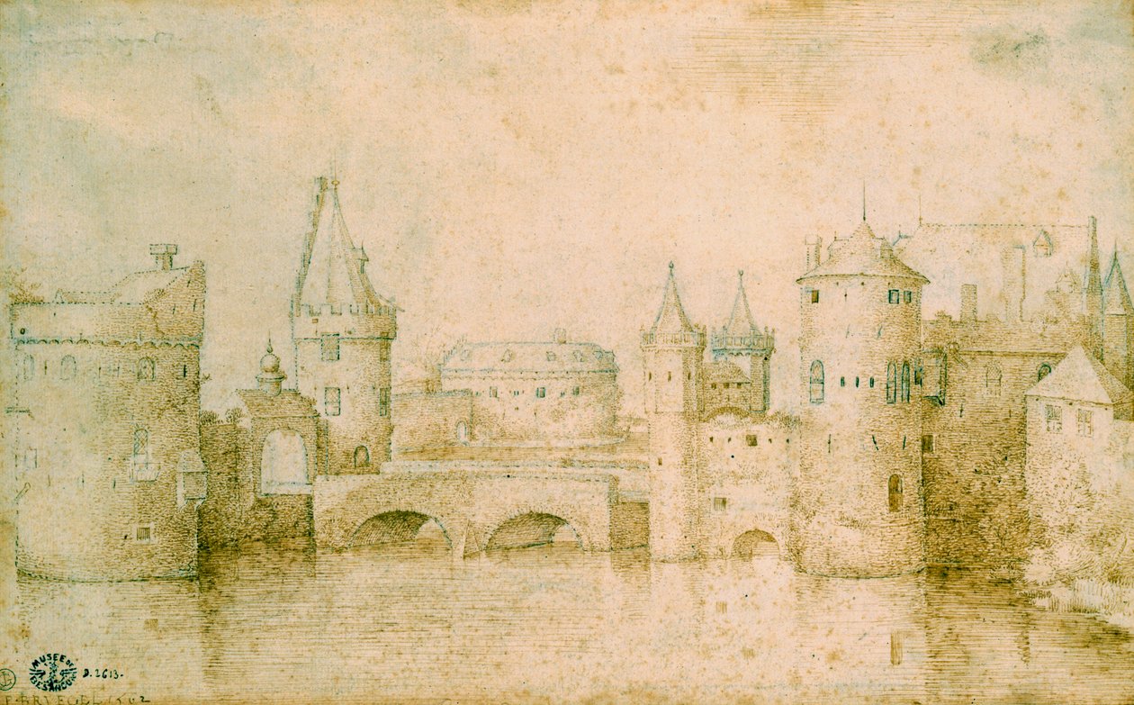 Udsigt over de gamle fæstningsværker i Amsterdam, Holland, 1562 af Pieter Bruegel the Elder