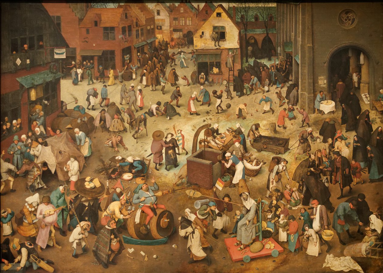 Tysk: Kampf zwischen Fasching und Fasten Kampen mellem karneval og faste af Pieter Brueghel the Elder