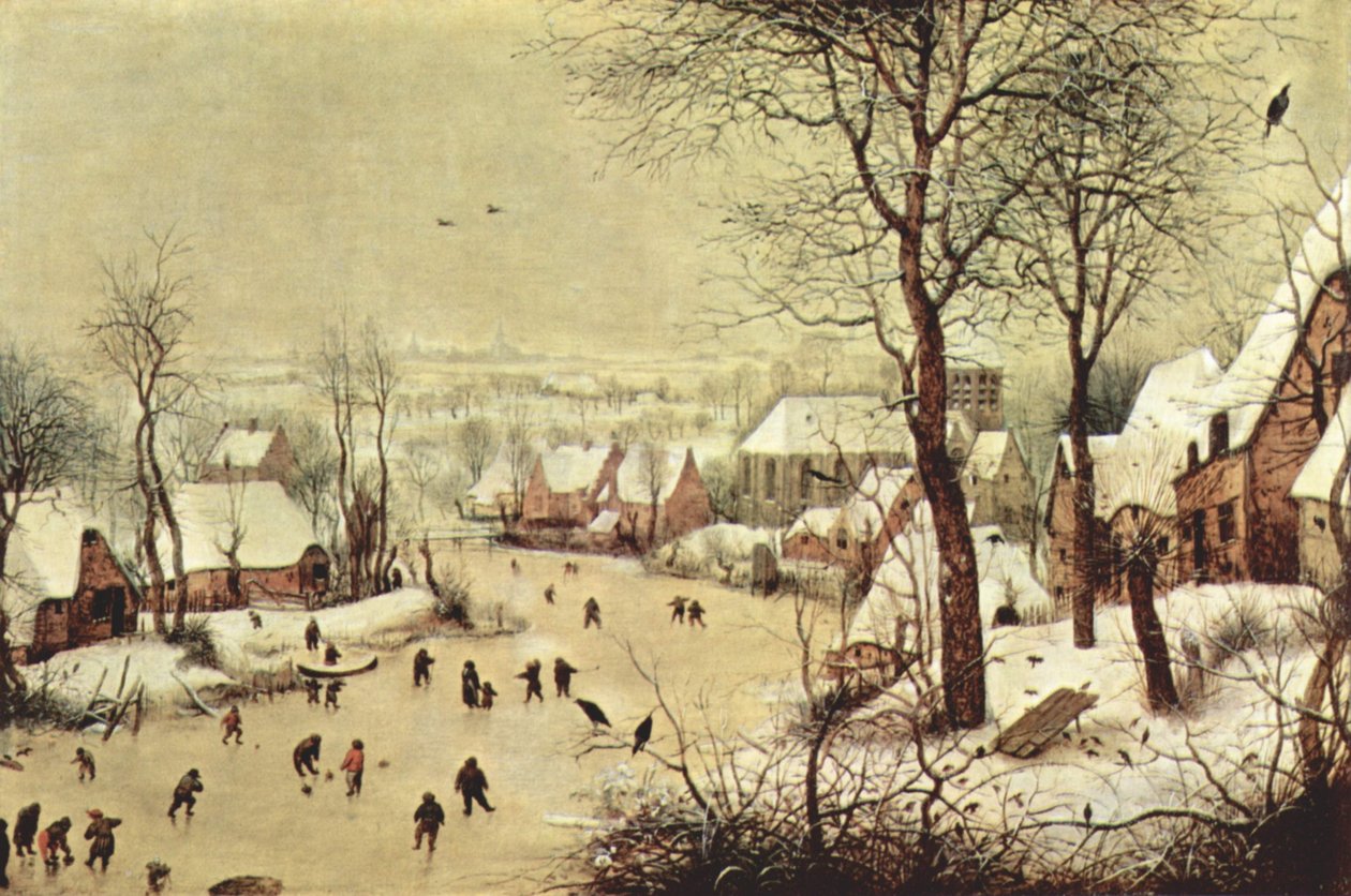 Vinterlandskab med fuglefælde af Pieter Brueghel the Elder