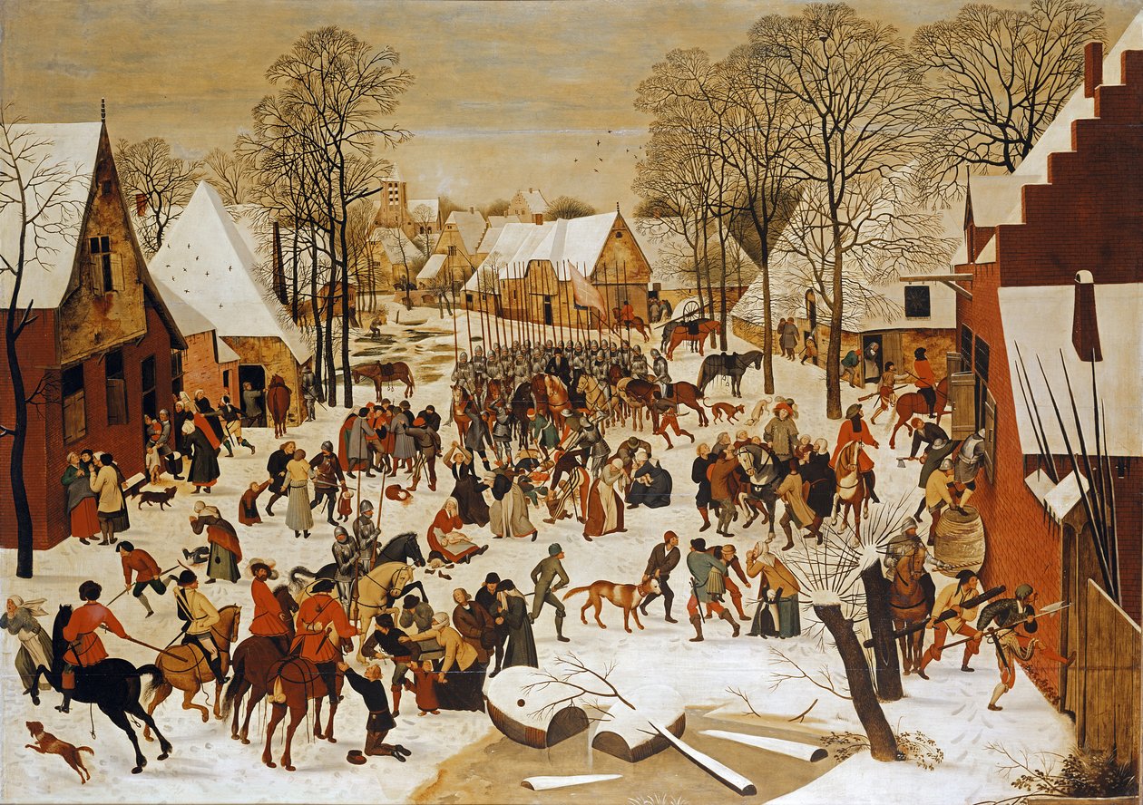 En vinterscene med massakre på de uskyldige af Pieter Brueghel the Younger