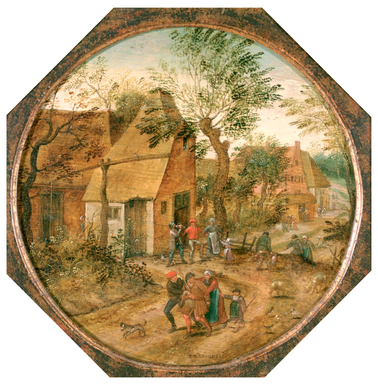 Passage gennem landsbyen, c1584-1637 af Pieter Brueghel the Younger