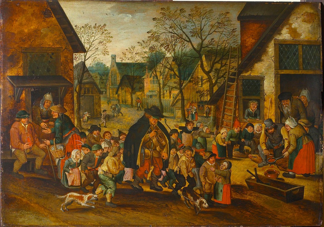 The Blind Hurdy-Gurdy Player, ca. 1610. af Pieter Brueghel the Younger