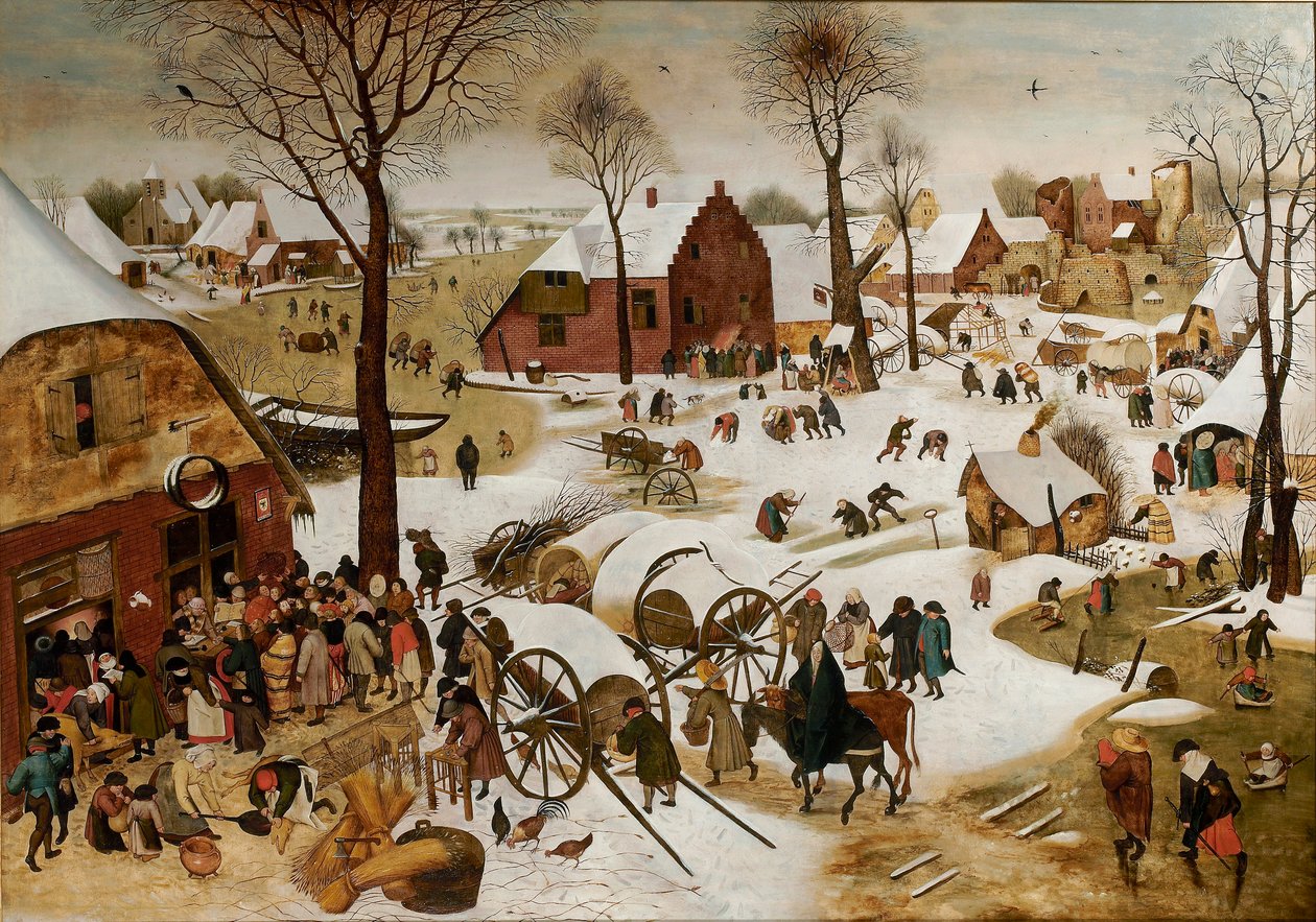 Folketællingen i Betlehem Nummereringen i Betlehem, begyndelsen af det 17. århundrede.. af Pieter Brueghel the Younger