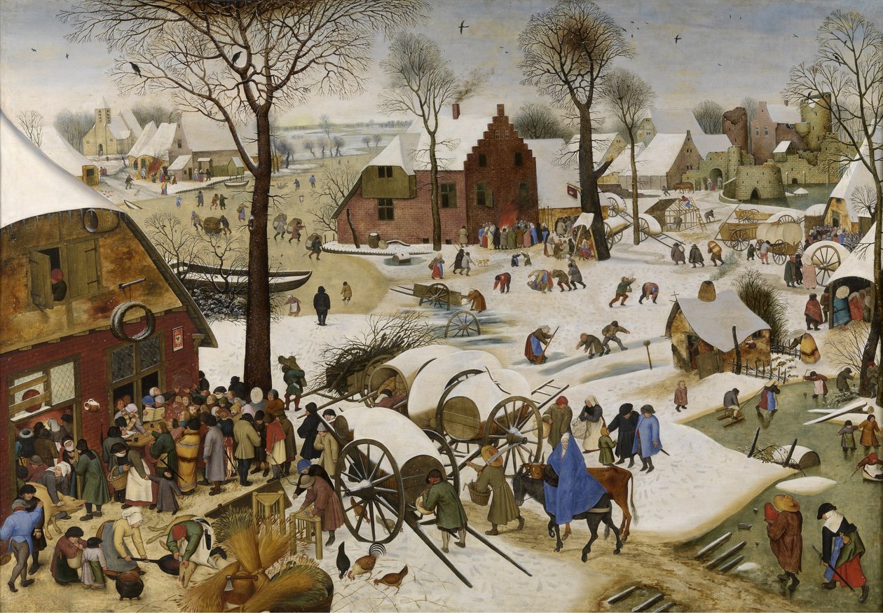 Folketællingen i Betlehem Nummereringen i Betlehem, første tredjedel af 1600-tallet. af Pieter Brueghel the Younger